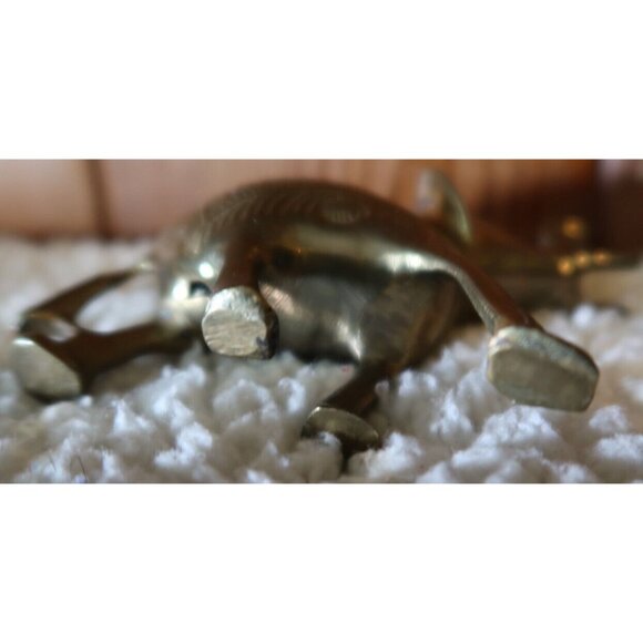 Solid Brass Hand Crafted Elephant Collectible Small Statue Figure Vintage - Picture 5 of 8